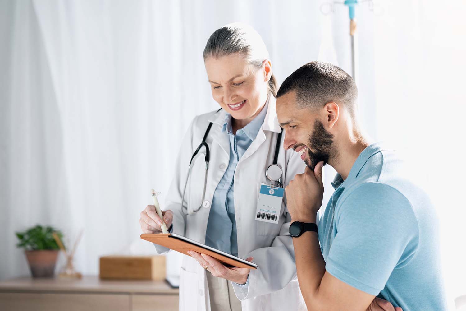 A provider caring for a patient